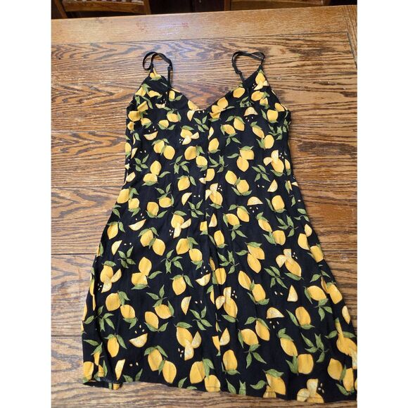 Reformation Marlowe Mini Slip Dress Lemon Print Sundress Citrus Fruit Sz Small - Picture 4 of 4